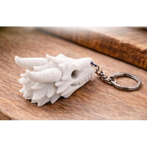 Unique dragon skull medal - White– 3D printed