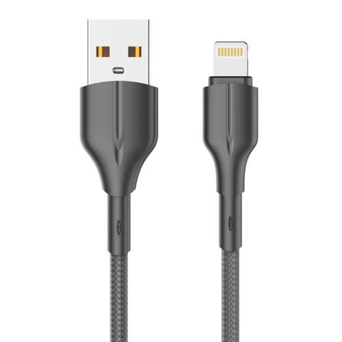 LS851 25W USB-A to Lightning Fast Charging & Data Cable – 1M – Durable Braided Nylon – Black