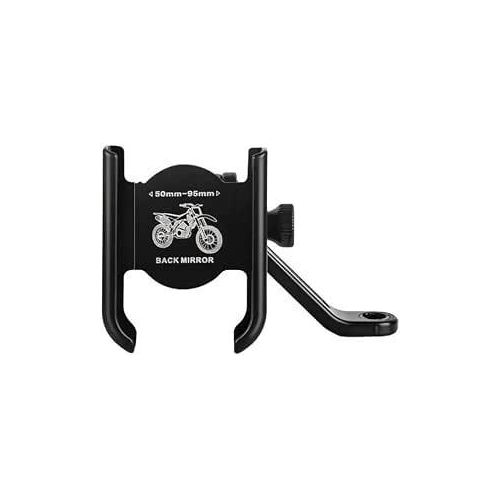 Metal Phone Holder (Ammonium) Mirror Mount for Motorcycle and Scooter Motorcycles - Rotatable - Firmly Mounted