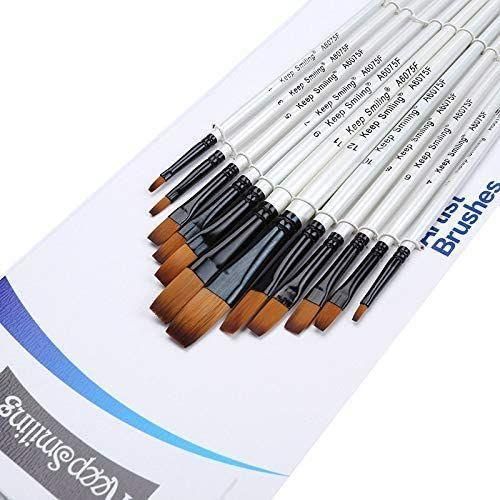 Flat Brushes - Set of 12 Assorted Sizes