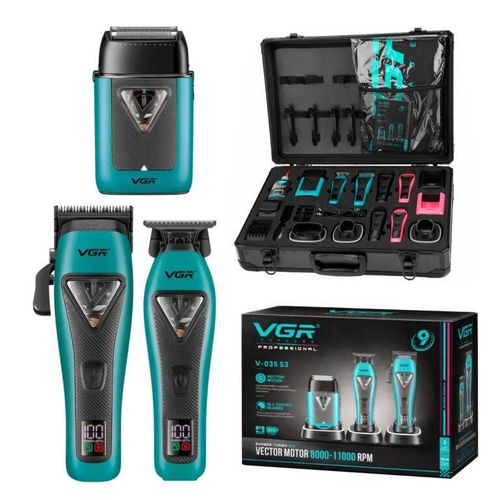 3-in-1 Rechargeable Professional Hair Clipper & Trimmer - DLC Coated Blades with Magnetic Combs V-035 S3