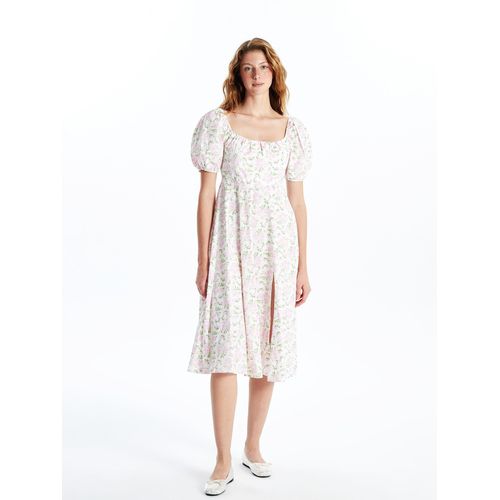 Square Collar Floral Women's Dress