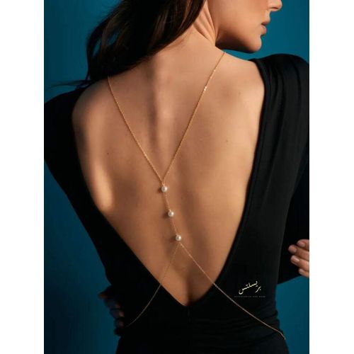 A delicate gold back chain designed to add a touch of sophistication and glamour to your special occasion outfits