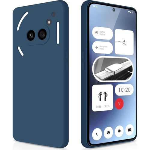 Pod compatible with Nothing Phone 2a, high quality liquid silicone pod, mobile phone comprehensive protection pod, scratch resistant, fine microfiber lining (blue)