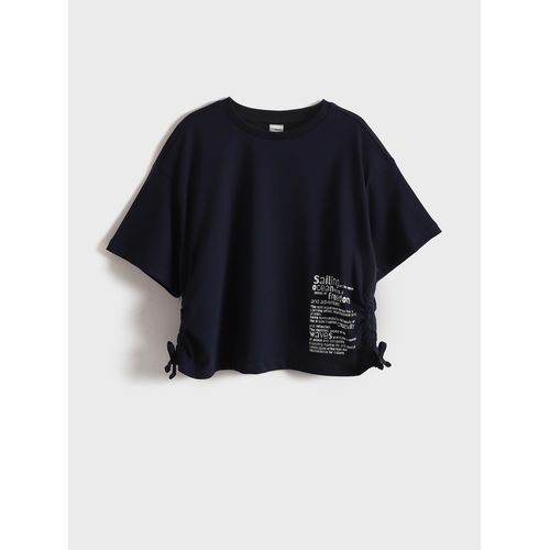 Crew Neck Girls Crop T-Shirt