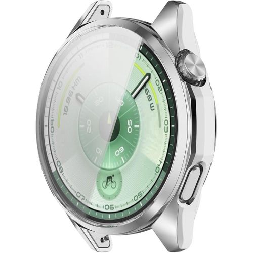 Case Compatible with Huawei Watch GT6 46MM 2025 Case All-Around Screen Protector Watch Soft TPU Shockproof Cover Slim Guard Thin Bumper Shell Protector (Silver)
