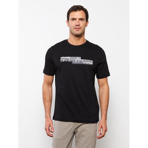 Crew Neck Short Sleeve Printed Combed Cotton Men's T-Shirt
