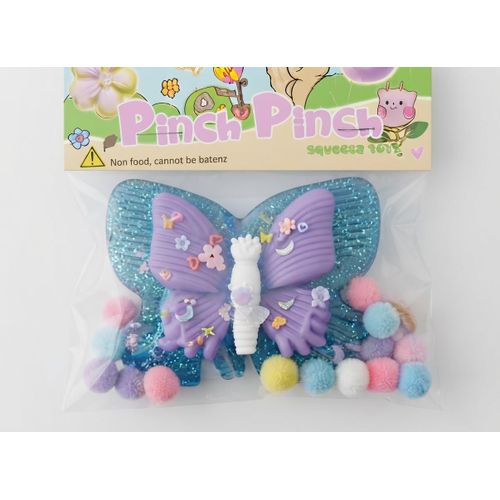 Butterfly Squishy Toy - Soft Stress Relief Sensory Fidget for Kids & Adults - Colorful Glitter Design