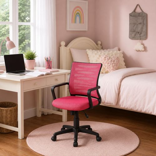 Mesh Office Chair SM-110, Ergonomic Desk Chair (swivel, Pink)