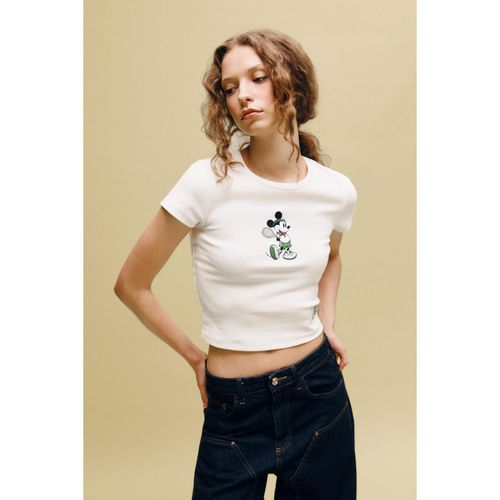 Disney Mickey & Minnie Fitted Embroidered T-Shirt