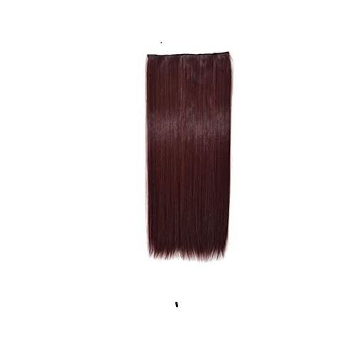 Synthetic Hair Extension Straight Long Red Fiber Hair