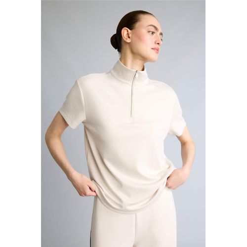 Standard Fit High Neck modal Short Sleeve T-Shirt