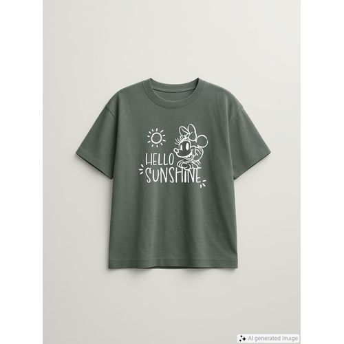 Crew Neck Minnie Mouse Printed Women's T-Shirt