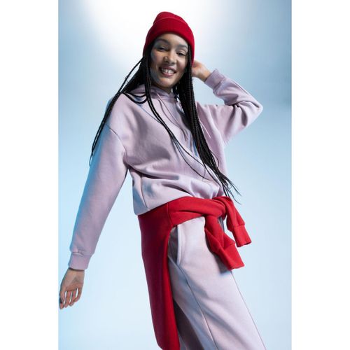 Woman Hooded Oversize Fit Sweat Shirt - Rose