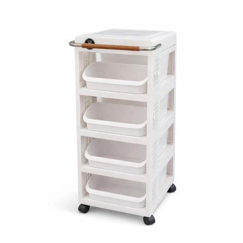 تربو و منظم تخزين 4 درج تقيل – خامة متينة بعجل متحرك + ضمان 6 شهور حل مثالي لتوفير المساحة وتنظيم البيت و المطبخ