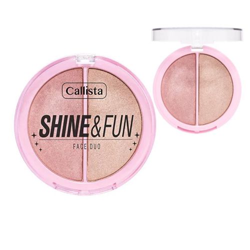 SHINE & FUN FACE DUO 130 Highlighter Blusher Bronzer Compact Dual Finish 3-in-1 Travel-Friendly Makeup Palette Buildable Blendable Skin-Safe Long-Lasting Glow Natural Radiance Everyday Use For All Skin Types