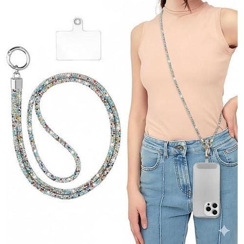 Phone Chain, Removable, Phone Case Chain Lanyard, Mobile Phone Strap for Hanging, Phone Chain Adjustable with Cord & Pad, Lanyard for All Smartphones.