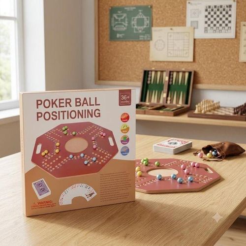 Poker Ball Positioning Strategy Board Game with Cards