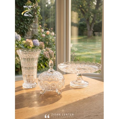 re Decor Set, Vase, And Fruit Plate, High-quality Crystal