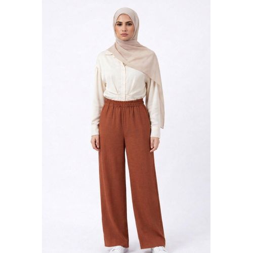 Women’s Wide Leg brown Pants – Loose Fit Casual Trousers