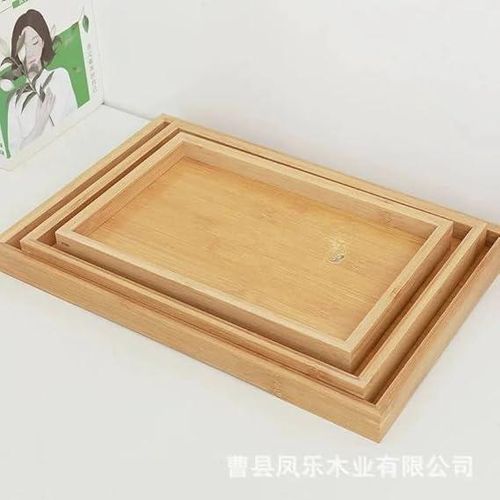 Natural wood serving tray set – 3 pieces, various sizes, for kitchen and hospitality