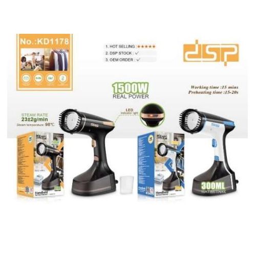 مكواة بخار محمولة باليد مع بخاخ بتصميم مضاد للتنقيط أداة ضغط مدمجة للملابس KD1178 1500W
