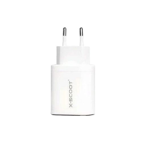 X-SCOOT Super Fast Wall Charger 45W GaN Technology with PD QC 30 Dual USBPD Outputs for Smartphones Tablets Laptops Universal AC 100-240V Compact Travel-Friendly Design - White