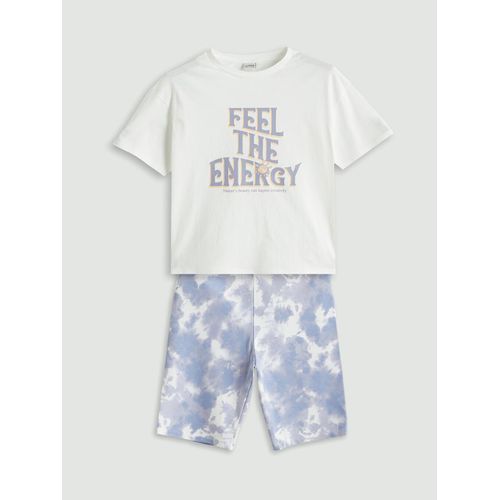 Crew Neck Girl's T-Shirt And Tights