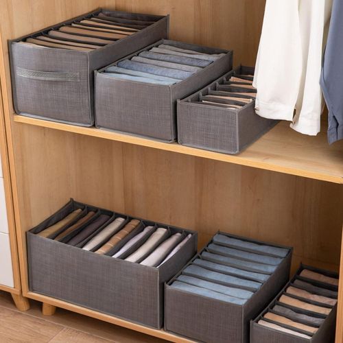 Home Closet Organizer, Foldable Closet Organizer, Closet Organizer for Socks, Underwear, Bra, Underwear, Washable Storage Box-Gray 9 Grid,Size:44 * 25 * 22cm