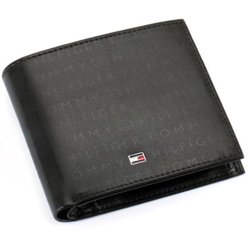 Men’s Black Genuine Leather Printed Wallet