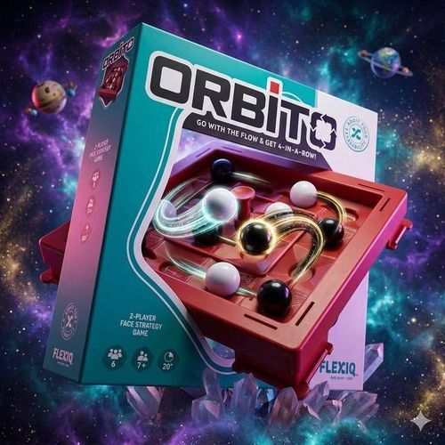 Orbito Fast-Paced 4-in-a-Row Strategy Board Game – Competitive Dynamic Thinking and Logical Reasoning Challenge for 2 Players