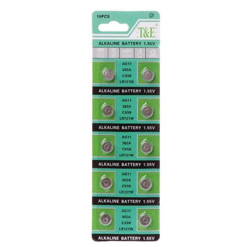 Alkaline Battery AG1 , 364A , CX60 , LR621W 1.55V Alkaline Battery Replacement For Watches and Small Electronic Batteries - 10 PCS Batteries