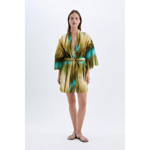 Patterned Cotton Kimono-Fall in Love