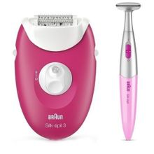 SE 3-420 Epilator With 2 Extras - Raspberry Pink