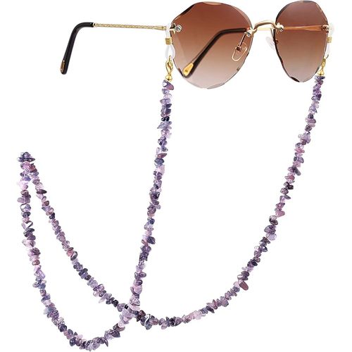 PEARLADA 18K Gold Eyeglass Chain Sunglasses Strap Holder Reading Glasses Retainer Gold Beaded Chain String Cord Lanyard