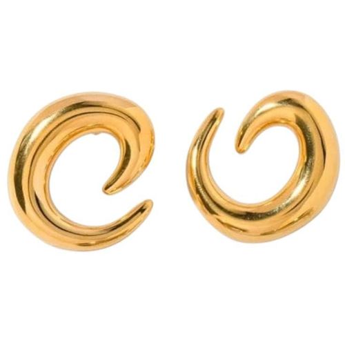 Stainless Steel Spiral Earrings Gold Plated Hypoallergenic Earrings for Women Fashion Jewelry Gift