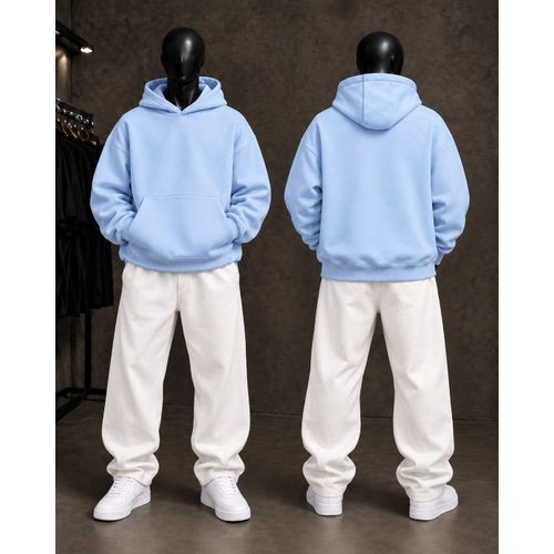 Men’s Oversized Winter Hoodie-plain – melton Lined, Warm, Comfortable, Anti-Pilling & Shrink-Resistant