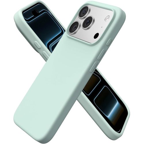 Case for iPhone 17 Pro 63 Premium Liquid Silicone Case Full Protection Soft Gel Rubber Anti-Scratch Microfiber Lining Shockproof Case Mint Green