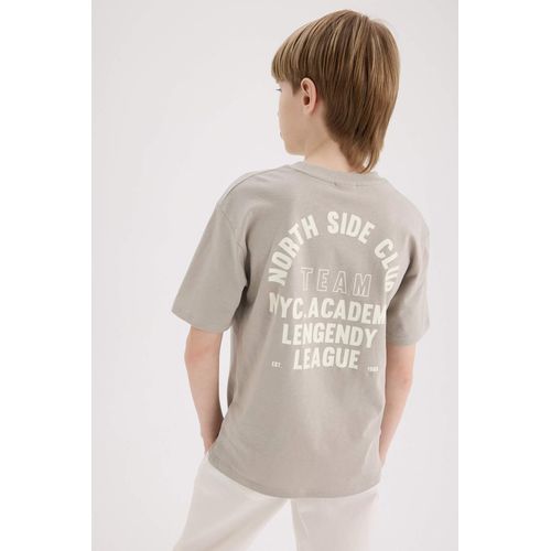 Boy Crew Neck Back Printed Short Sleeve T-Shirt