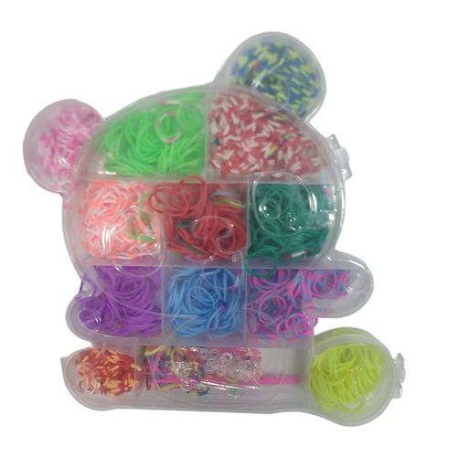 12 Colored Loom Band Set With Panda Design Case