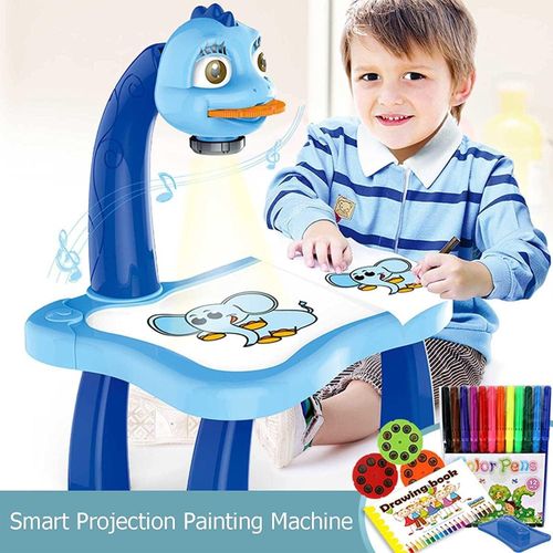 Drawing Projector Table for Kids Children Projection Drawing Board Tracing Projector Painting Set Painting Drawing & Art Supplies for Kids Boys Girls Age 3+ (Blue)