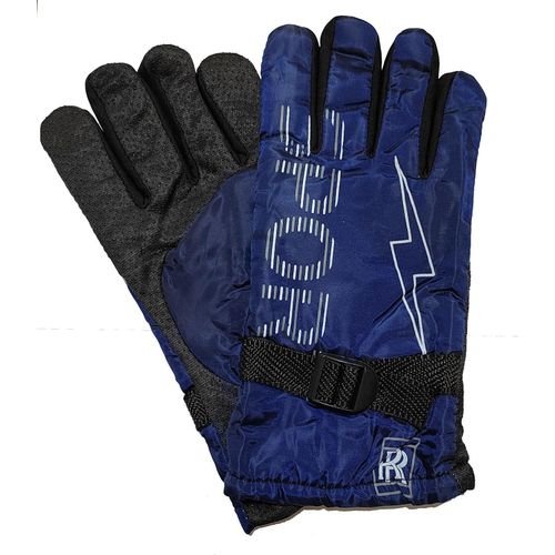 قفازات للدراجات النارية مع حماية كاملة للمفاصل - مقاس واحد - أزرق بحري - رياضية ومبطنة مقاومة للماء - من Kaber Trade