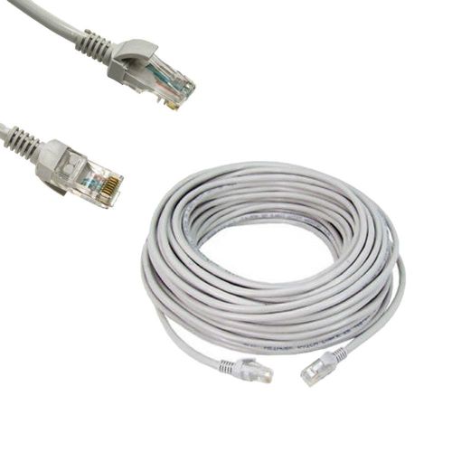 10-meter Cat 6 cable whitegrey male-to-male RJ47 high speed 1000 Mbps compatible with laptops and tablets