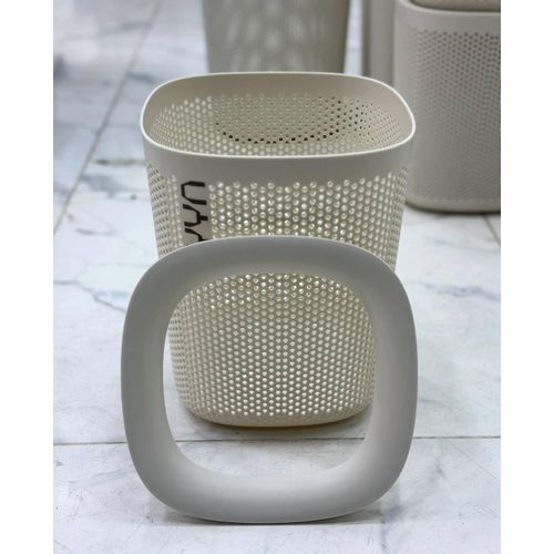 This stylish trash can with unique design and sturdy construction combines aesthetics and functionality to be the perfect addition to modern furniture in your home or office.