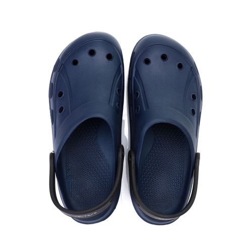 Rubber Garden Navy Blue Clogs with Black Back Heel Strap