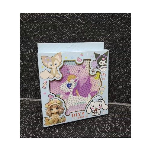 Diamond Painting Kit for Kids Develop Focus Skills and Patience, Improve Visual Coordination With a Frame (Unicorn)
