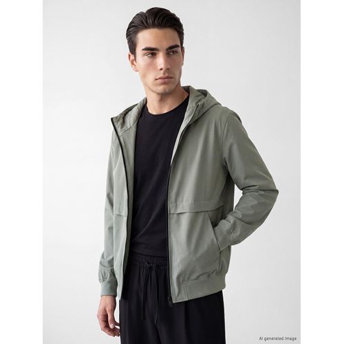 Relaxed Fit Hooded Men's Raincoat