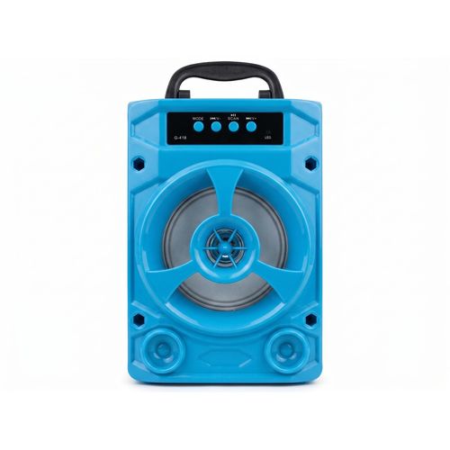 Portable Blue Speaker Model G-418 with Handle & Wireless Control, Ideal for Trips & Outdoor Events, Supports USB/TF/AUX