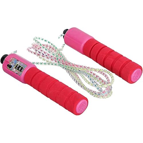 Jump rope with sponge handle and counter - pink red