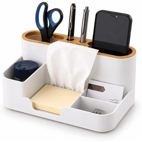Multi-Compartment Desk Organizer for Office Supplies & Bathroom Essentials Multiple Sections, Pen Accessories Holder, Modern Design, Organized Storage